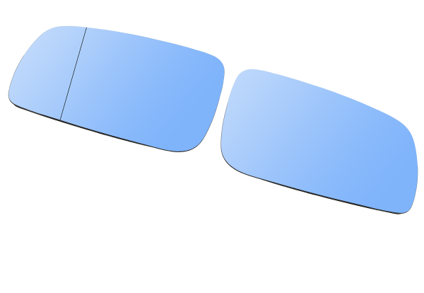 Set Spiegelglas VAG / Audi A4 B5; VW Golf 4 usw. blau, beheizbar, Links und Rechts Groß